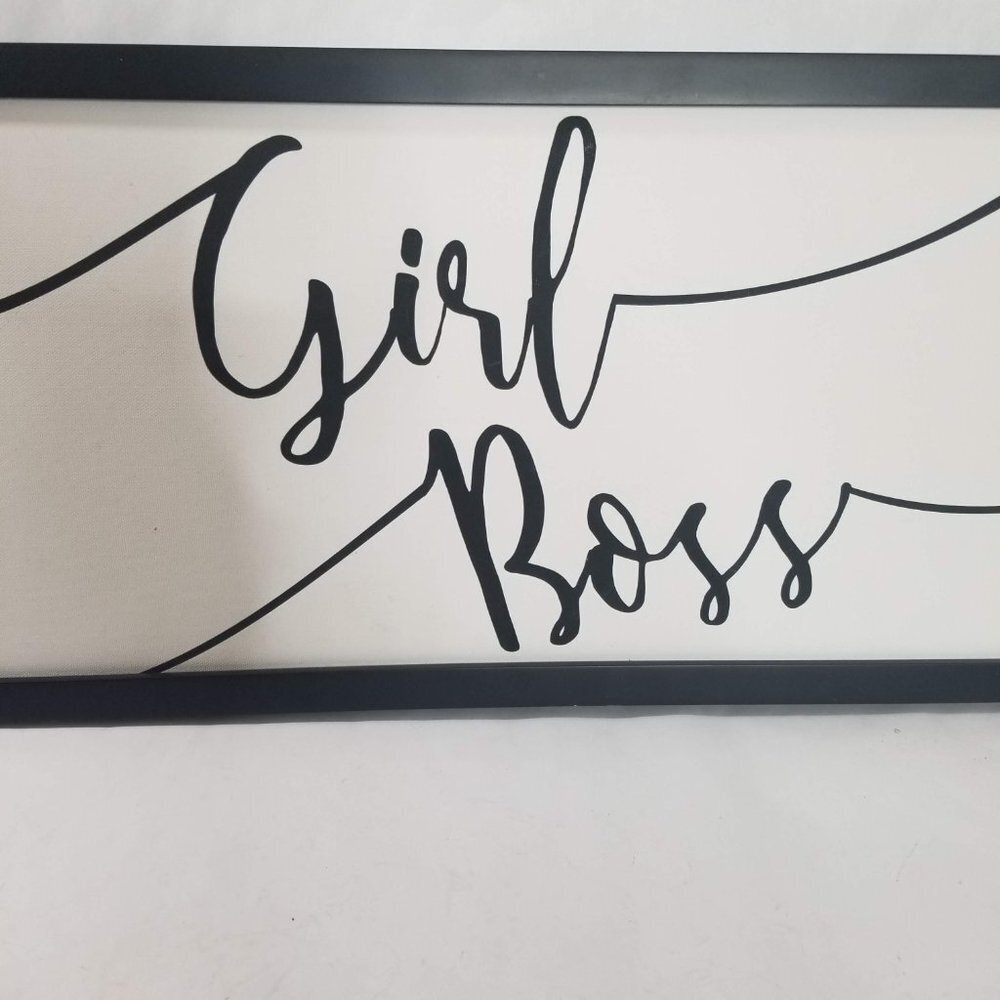 Ashland Girl Boss Black & White Hanging Wooden Office Sign Picture Plaque - Picture 2 of 4